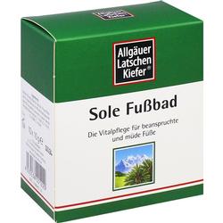 Eine grüne Packung mit der Aufschrift "Sole Fußbad".