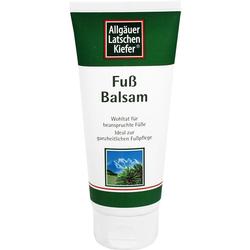 Eine weiße Tube mit grünem Etikett von Allgäuer Latschenkiefer, Fußbalsam.