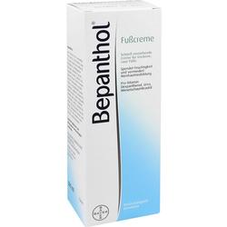 Weiße Verpackung einer Bepanthol Fußcreme zur Pflege trockener Füße.
